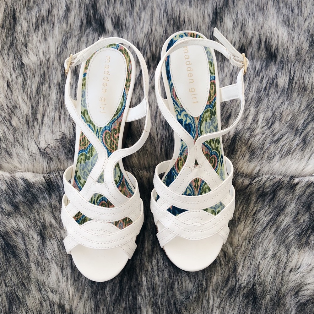 MADDEN GIRL WHITE WEDGES